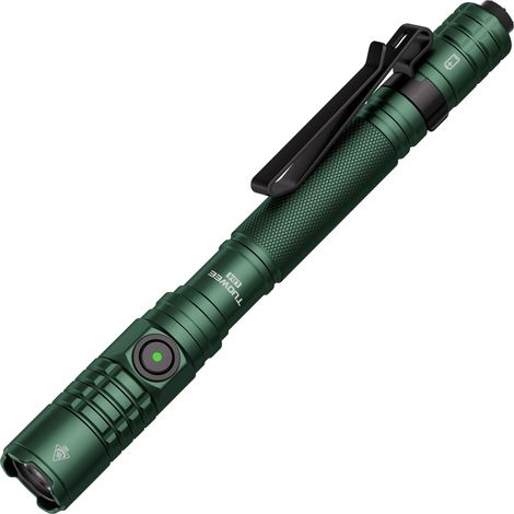 (Vert) Lampe torche rechargeable en forme de stylo, lampe d'inspection LED en forme de stylo, lampe torche de poche avec clip. (1/5)
