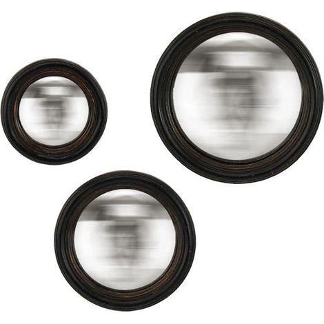 Lot de 3 miroirs ronds convexes patinés 9, 11 et 13 cm (1/2)
