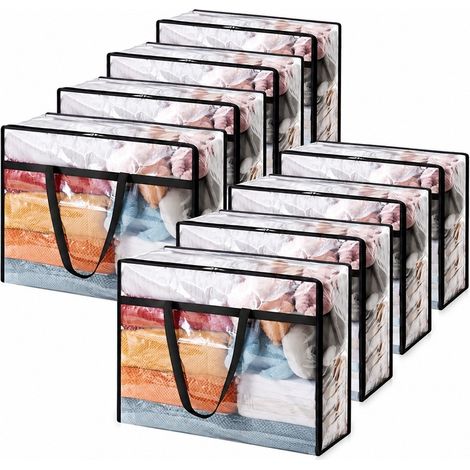 Sacs de rangement transparents pour couettes, grande capacité, en PVC imperméable, pour déménagement en résidence étudiante, 40 L (75 L) x 8 pièces (1/5)