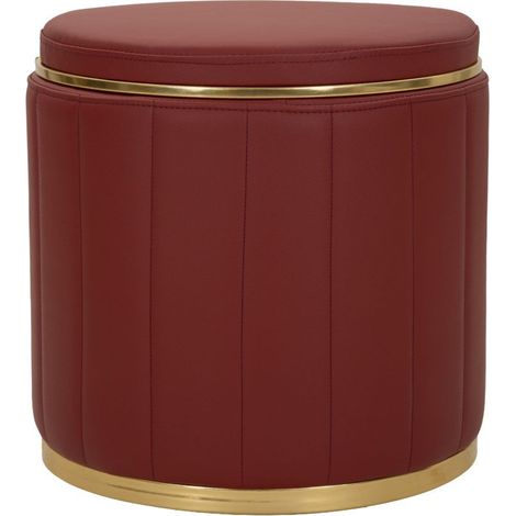 Pouf Coffre Design "London" 46cm Rouge (1/5)