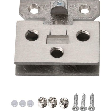 Charnière à verrouillage automatique pour porte de salle de bain en verre, angle de 90°, fixation murale sur verre-AquaForge