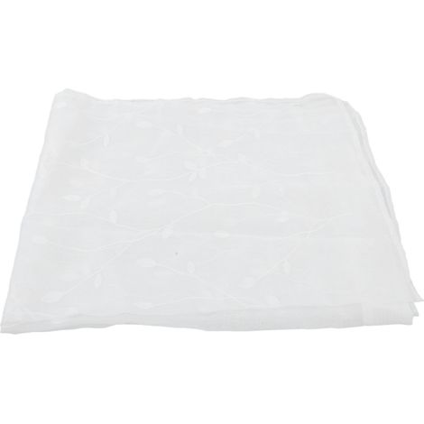 Rideau Voile Brodé Motif Vigne Fleur - Pour Salon Chambre Cuisine - 250x100 Cm (1/5)