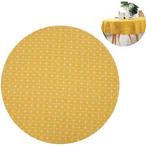 Runde, knitterfreie und UV-beständige Tischdecke für Gartentische, Küchen oder Partys (1/4)