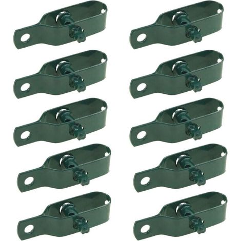 10 pezzi di tenditore per recinzione elettrica in acciaio al carbonio per bovini, bestiame, cavalli, fattoria, giardino, cavo a cricchetto, spessore 96 mm, verde
