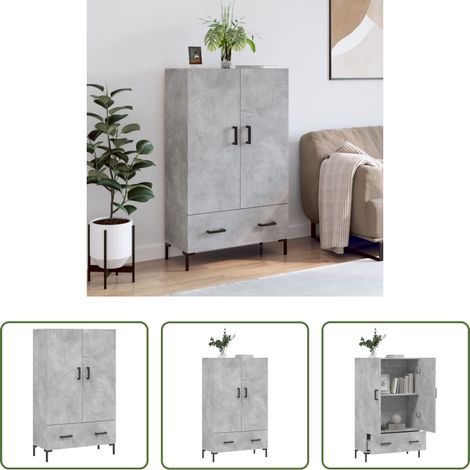 vidaXL Schrank Holz - Highboard Betongrau 69,5x31x115 cm Holzwerkstoff (1/5)