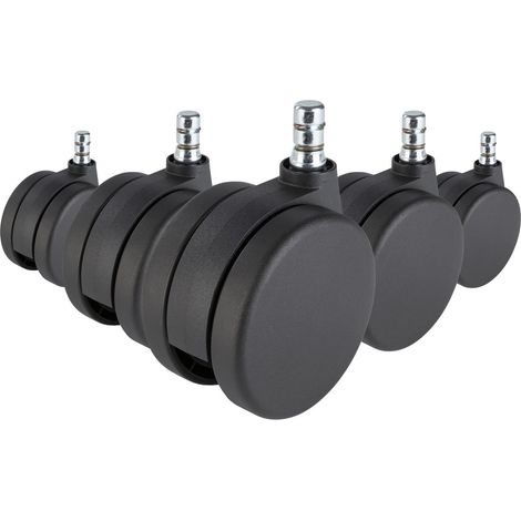 [GEBRAUCHT] B-Ware Hjh Office Teppichrollen Rollen Büro Stuhlrollen 5er Schwarz 11mm Teppich