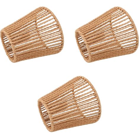 Abat-jour - Fibres Naturelles - E14 - Pour Lampe Intérieure - 3 Pièces