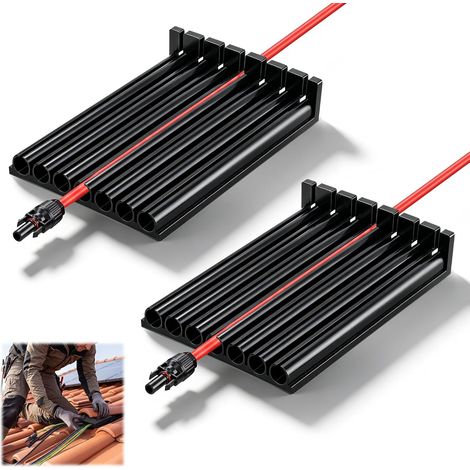 2 Pièce Protection de câble photovoltaïque, monobloc pour toitures en tuiles - passage de câble pour jusqu'à 7 câbles (4–8 mm²) (1/5)