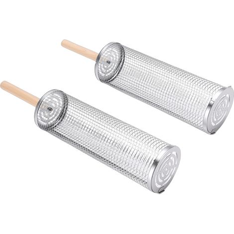Panier à Griller Roulant Inox 304 Antiadhésif pour Légandes et Viandes Barbecue Extérieur Facile à Nettoyer (1/4)