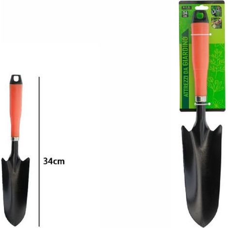 TrAdE Shop Traesio - Pala Paletta Attrezzo Giardinaggio Giardino Manico Gancio Antiscivolo 34cm 59683 -