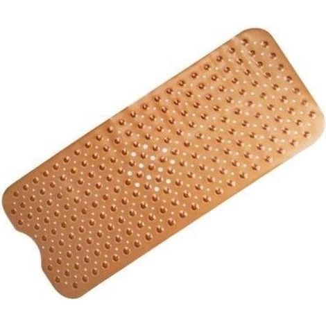 Alfombrilla ducha antideslizante resistente moho 100x40 cm, alfombrilla antideslizante PVC ducha goma suave ventosa orificio drenaje, rosa (1/5)