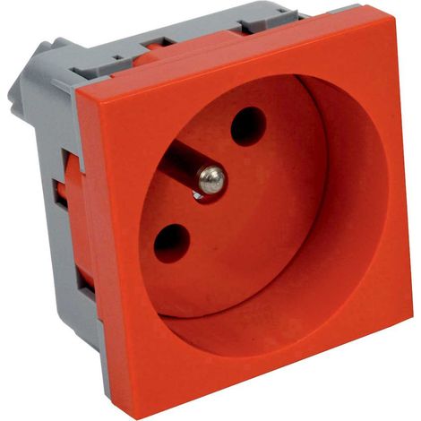 Einzelsteckdose 16A 2P+Z rot QP 45X45 BB