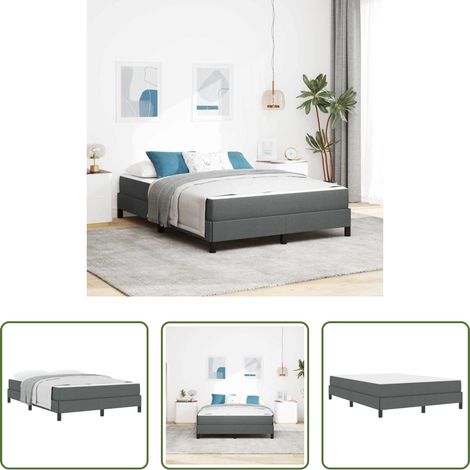 vidaXL Holzrahmen -  Boxspringbett mit Matratze Dunkelgrau 140 x 200 cm Stoff (1/5)