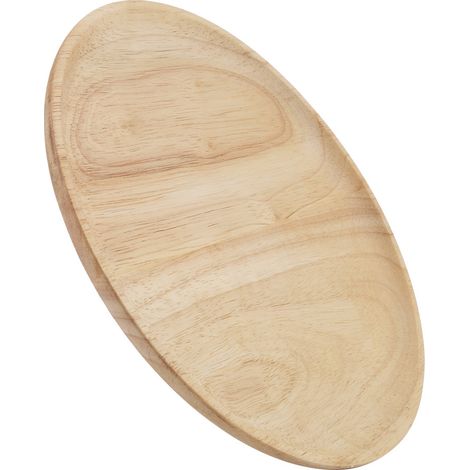 Plateau rond en bois élégant pour service thé, sushi, snacks, fruits, assiette pour maison et restaurant, 12,5 cm. (1/5)