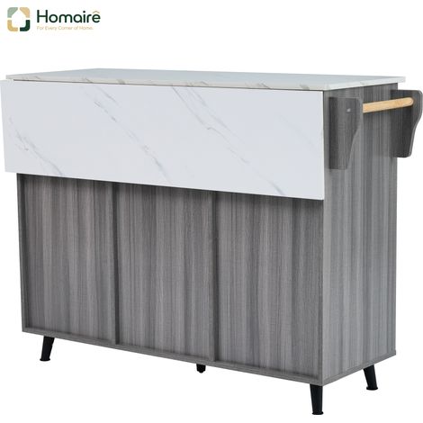 Küchenwagen aus MDF mehrfarbig mit Stauraum klappbar erweiterbar 129 x 46 x 91.5 cm HOMAIRE (1/5)