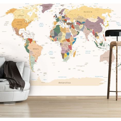 Papier Peint "World Map" 175 x 250 cm (1/2)