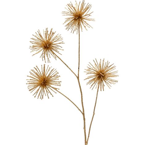 Ramo con fiori oro per decorazioni natalizie e composizioni, da 85 cm