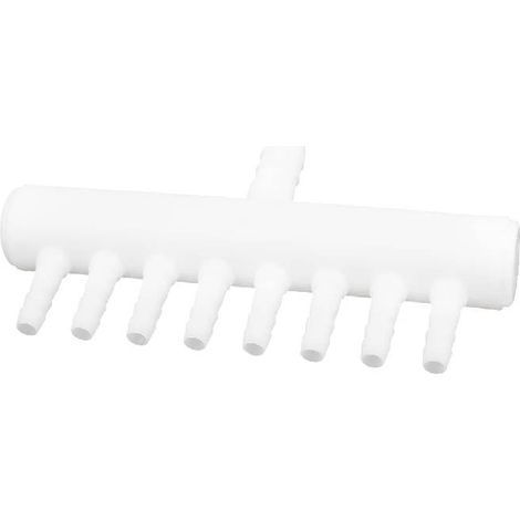 Distributore di aerazione per acquario, da 1 ingresso a 8 uscite, compatibile con tubi da 4 mm e 8 mm, accessorio essenziale per la diffusione dell'aria negli acquari.