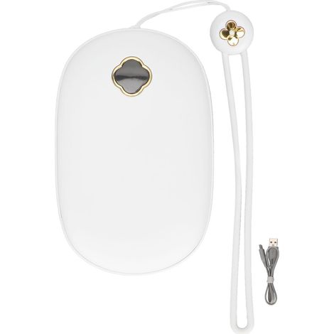 10000mAh Banque d'énergie Chauffante Réutilisable en Blanc, Chauffe-mains USB Portable pour Camping (1/5)