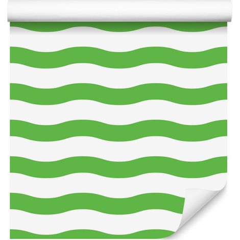 Gestreifte Tapete in Weiß, Grün und Mint für Wohn- und Schlafzimmer, 50 x 1000 cm (1/5)