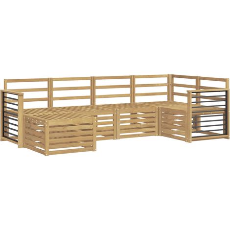 Ensemble de canapés d'extérieur 6 pc Blanc Polyester vidaXL