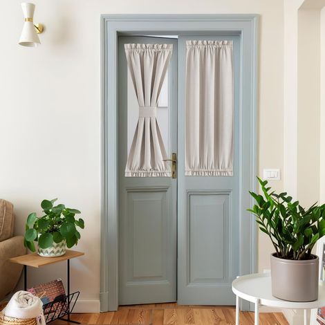 Sidelight Lot de 1 Rideau de Porte en Lin Isolation Thermique Petit ombrage pour fenêtre latérale en Verre Angora 63,5 x 101,6 cm l x L (1/5)