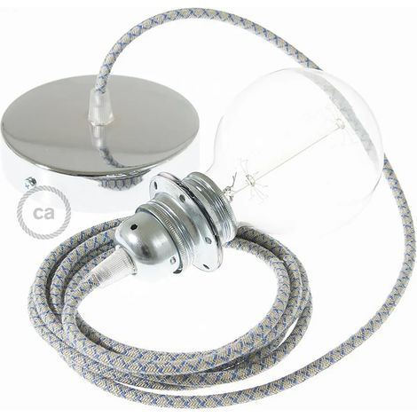 Lámpara colgante creative cables rd65 lozenge cable textil cobre (1/3)