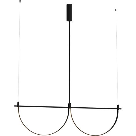 Suspension LED moderne noire géométrique double 40W VICTORIA (1/2)