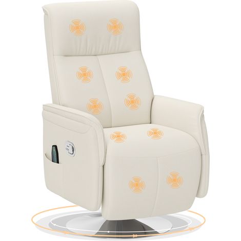 Cream 10-Point Massage Recliner Chair for Ultimate Relaxation and Comfort