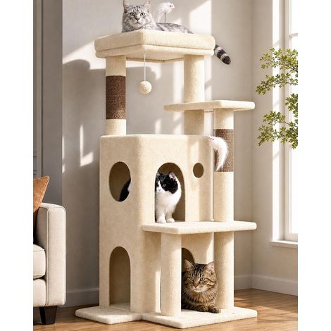 Arbre a Chat Beige Solide 130cm pour Chaton Chats Seniors (1/5)
