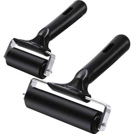 2 Pcs Rouleaux en Caoutchouc Rouleau de Peinture d'Encre, Rouleau Dencre Brayer, Rouleaux Encreur de Peinture Brayer en Caoutchouc Dur pour Artisanat Art Outil Impression (1/5)