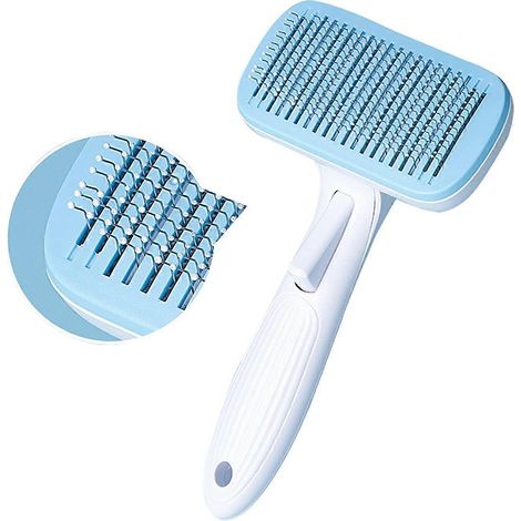 Kit de nettoyage pour poils d'animaux - Peigne et rouleau anti-poils d'animaux réutilisables (Bleu C) (1/5)