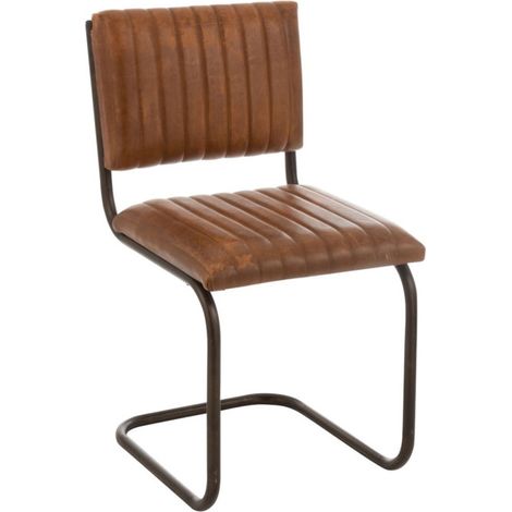 Chaise Déco en Cuir "Moderne" 88cm Marron (1/4)