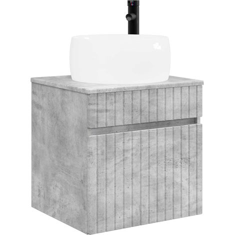 Vanidad de lavabo montada en la pared Gris Hormigón vidaXL