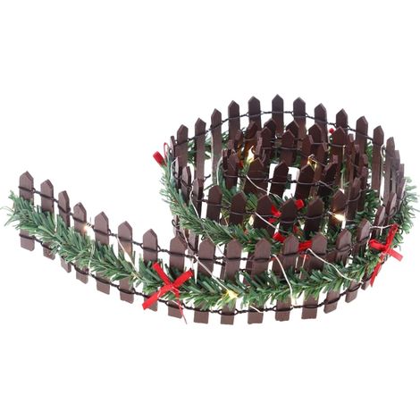 Weihnachtszaun 89 9 cm Mini Dorfbarriere LED Feengartenzaun