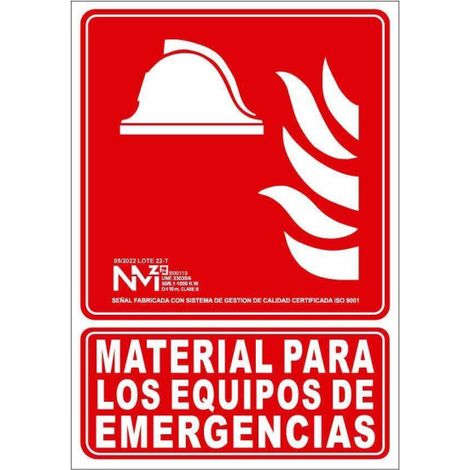 Señal de seguridad "Material para los equipos de emergencia" Luminiscente 210 x 300 mm SEKURECO                                                   Clase A (PVC 1 mm) (1/2)