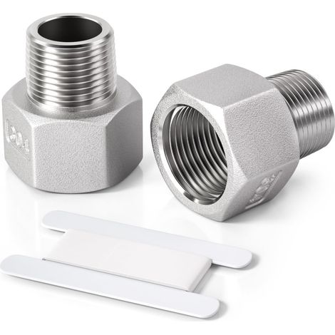 3 Pcs 1/2" mâle vers 1/4" femelle Raccord réducteur à douille hexagonale en acier inoxydable, filetage BSP, pour le raccordement de tuyaux - 1/4"M X 3/4"F (1/5)