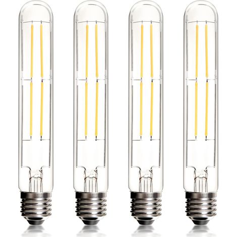 Ampoule LED E27 Dimmable 8W=80W 2700K 185mm T30 Tubulaire  Lot de 4, 220-240V, 800lm, pour lampes murales, lustres, suspensions, lampes de table, bars, restaurants (1/5)