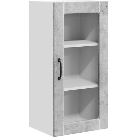 Maison Exclusive - Mobile in vetro da parete LUCCA Grigio Cemento 40 x 31 x 80 cm