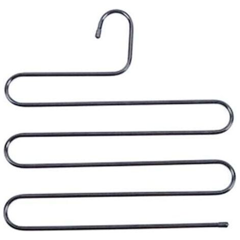 (14,17 x 14,17 pouces, lot de 2, noir) S-Type en acier inoxydable vêtements pantalons cintres placard rangement organisateur pour pantalons jeans écharpe à suspendre (1/5)