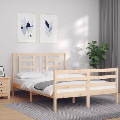 Bed Frame without Mattress Small Double Solid Wood vidaXL (1/5)