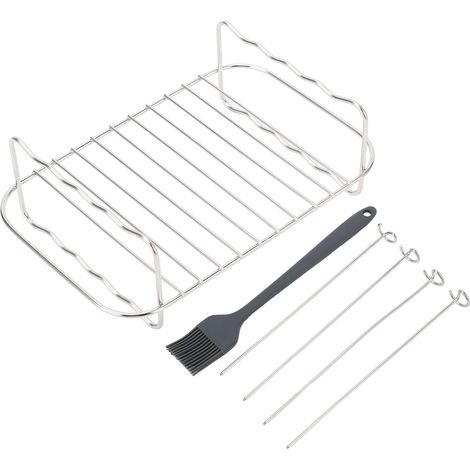 Grille de friteuse rectangulaire en acier inoxydable à plusieurs niveaux pour friteuses à double panier Ningja Foodi DZ201 et 401 - Accessoires (1/5)