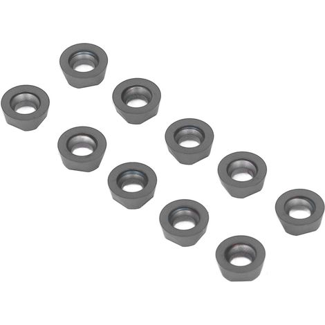 10 Stück schwarze Hartmetall-Wendeschneidplatten, runde CNC-Dreh- und Fräseinsätze, Drehmaschinen-Schneidwerkzeug (RPMT10T3MOE-P) (1/5)