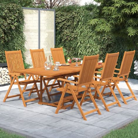 Ensemble de salle à manger de jardin 7 pcs Bois d'acacia massif (1/5)