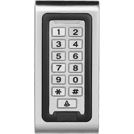Clavier métallique étanche pour systèmes de contrôle d'accès, prenant en charge 8000 utilisateurs et 10 porte-clés, adapté aux systèmes de contrôle d'accès. (1/5)