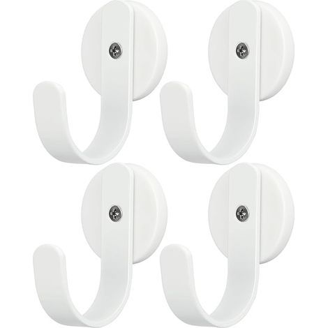 Lot de 4 crochets magnétiques pour couronne de couronne, porte d'entrée en métal pour décorations de Noël (blanc) (1/5)