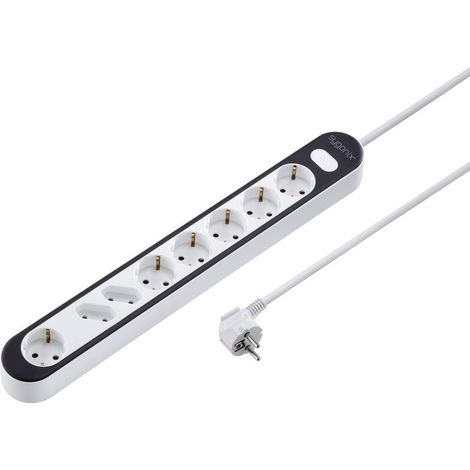 Sygonix SY-4538274 Multipresa con interruttore 8 scomparti Bianco, Nero Schuko 1 pz. (1/5)