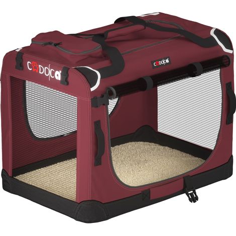 Trasportino per cani bordeaux M 60x42x44cm pieghevole