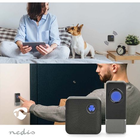 Nedis DOORB310BK Funkgong Schwarz 150 m Reichweite