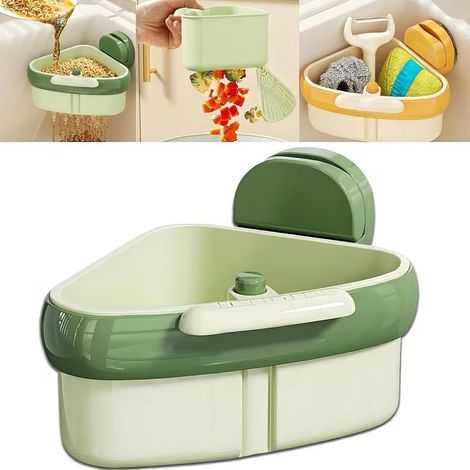 Sink Strainer,Suction Corner Basket,Multi Functional Drainage Basket,Sink Suction Bag,Corner Shelf,Kitchen Sink Drain Basket,Washing Organizer (1/4)
